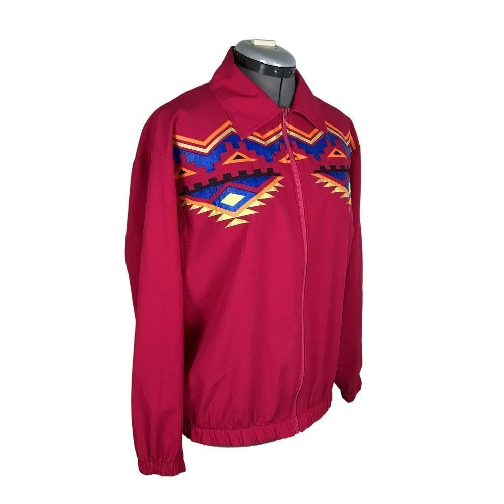 Blair Jacket Women's Small Vintage 90s Bomber Lightweight Windbreaker Pink Aztec